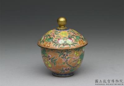 图片[2]-Gilt copper cup and saucer with painted enamel rendering of the happiness and longevity motif, Yongzheng reign (1723-1735), Qing dynasty-China Archive